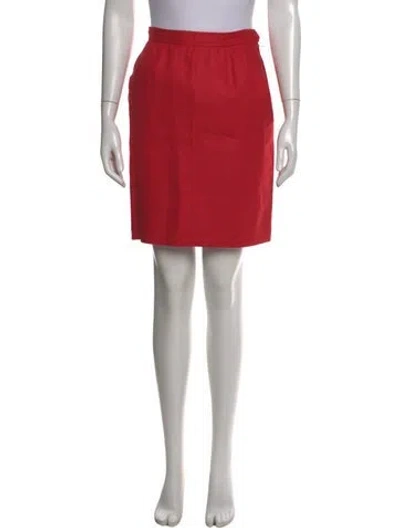 Pre-owned Saint Laurent Linen Knee-length Skirt In Red