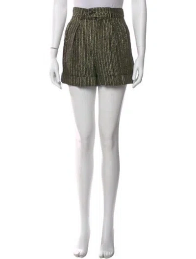 Pre-owned Saint Laurent Linen Mini Shorts In Gold