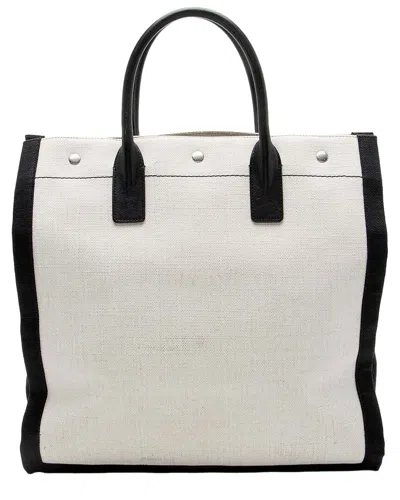 Pre-owned Saint Laurent Linen Rive Gauche N/s Tote (authentic Pre-loved)