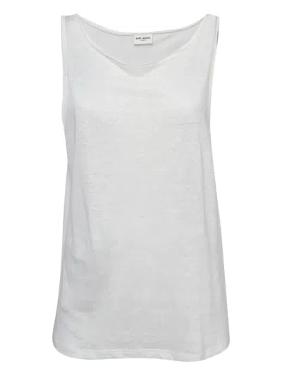 Pre-owned Saint Laurent Linen Sleeveless Top