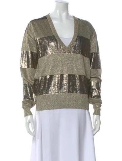 Pre-owned Saint Laurent Linen Striped Sweater W/ Tags