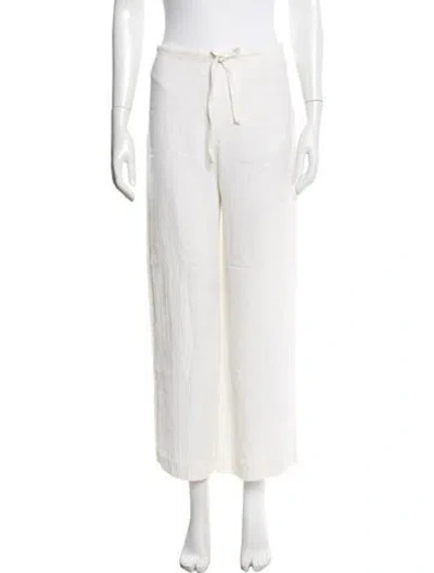 Pre-owned Saint Laurent Linen Wide Leg Pants In Neutrals