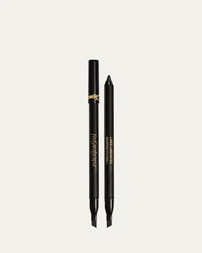 Saint Laurent Lines Liberated Dual-ended Waterproof Eyeliner In 01 Unbridled Black