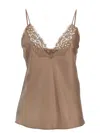 Saint Laurent Lingerie Top In Beige