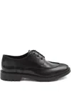 Saint Laurent Smooth Leather Linen Derbies Shoes In Black