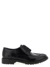 Saint Laurent Smooth Leather Linen Derbies Shoes In Multi