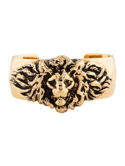 Pre-owned Saint Laurent Lion Cuff Bracelet, 6.75" In Multi