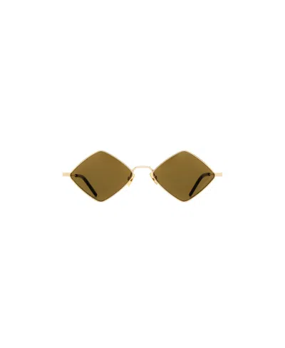 Saint Laurent Lisa Diamond-frame Sunglasses In Brown