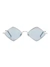 Saint Laurent Lisa Diamond-frame Sunglasses In Silver