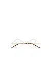Saint Laurent Sl 302 Lisa Opt 003 Gold Transparent Gloves In Nude