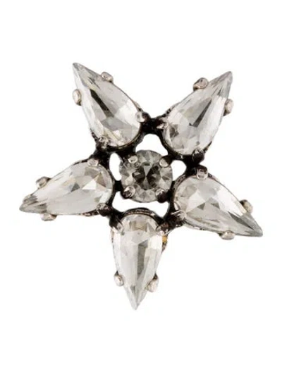 Pre-owned Saint Laurent Little Star Single Clip-on Earrings In Transparent