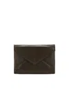 Saint Laurent Lizard Credit Card Case In Dark Seaweed