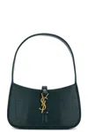 Saint Laurent Mini Structured Reptile Embossed Top Handle Handbag In Eden Forest & Dark Eden Forest