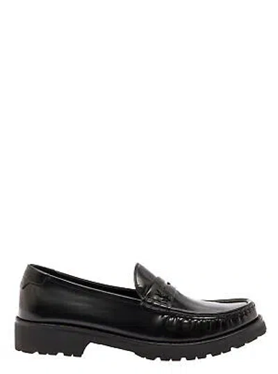 Pre-owned Saint Laurent Loafers In Black