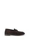 Saint Laurent Cassandre-detail Suede Loafers In Brown