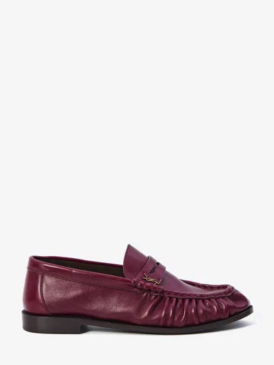 Saint Laurent Le Loafer Leather Loafers In Red