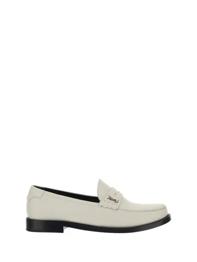 Saint Laurent Le Loafer Moccassins In White