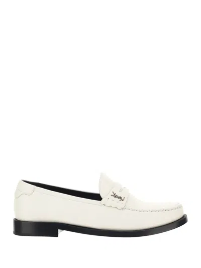Saint Laurent Le Loafer Leather Loafers In Nude & Neutrals