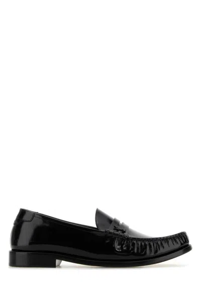 Saint Laurent Black Leather Loafers