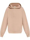 Saint Laurent Oversized Hoodie With Kangaroo Pocket And Ribbed Finish In Neutrals