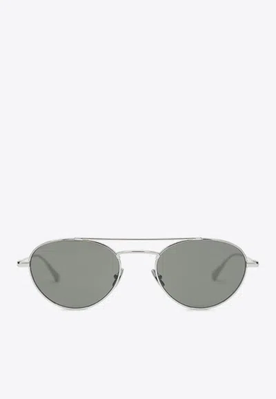 SAINT LAURENT LOGO AVIATOR SUNGLASSES