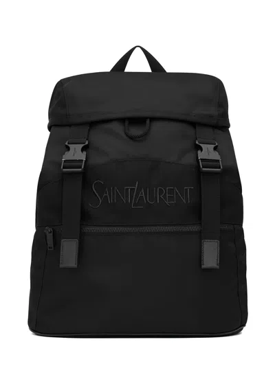 Saint Laurent Logo Backpack In Black