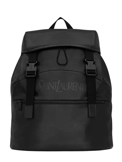 Saint Laurent Logo Backpack In Black