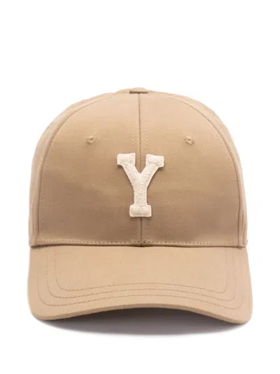Saint Laurent Logo Baseball Cap In Neutral