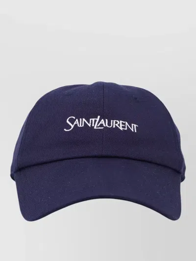 Saint Laurent Logo Baseball Cap Lightweight Breathable Strap In Blue