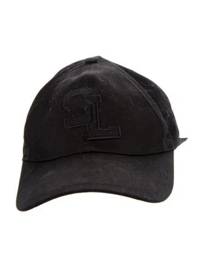Pre-owned Saint Laurent Logo Baseball Hat In Black