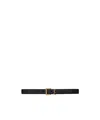 Saint Laurent Monogram Thin Belt In Animal Print