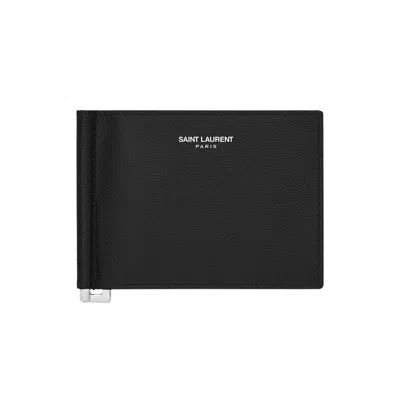 Pre-owned Saint Laurent Logo Bifold Wallet 'black' | Men's Size Onesize