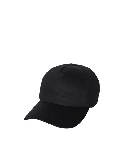 Saint Laurent Logo Black Baseball Cap