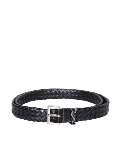 Saint Laurent Logo Black Belt