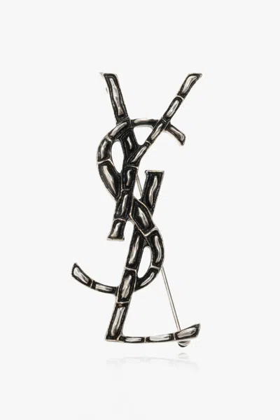 Saint Laurent Ysl Opyum Bamboo Textured Pin In Metal