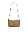 Saint Laurent Logo-buckle Shoulder Bag In Brown