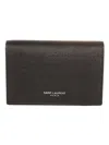 Saint Laurent Logo Buttoned Wallet In Black