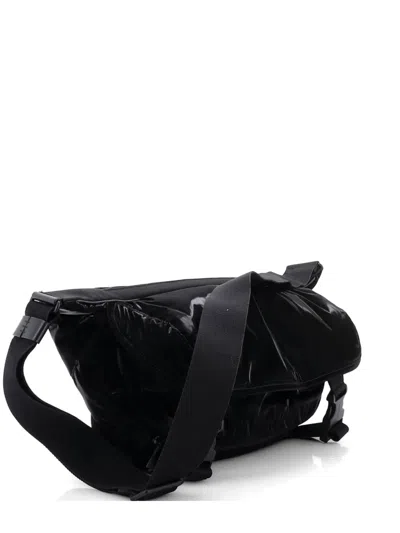 Pre-owned Saint Laurent Logo Canvas Belt Bag In Black