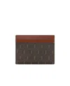 Saint Laurent Monogram-pattern Cardholder In Brown