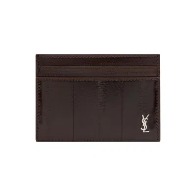 Pre-owned Saint Laurent Logo Card Case 'scotch Brown' | Men's Size Onesize