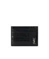 Saint Laurent Embossed Leather Wallet In Black