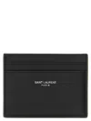 Saint Laurent Black Embossed Logo Card Holder In Black