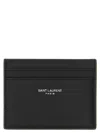 Saint Laurent Black Embossed Logo Card Holder In Black