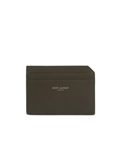 Saint Laurent Logo Card Holder In Black
