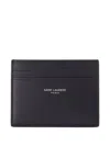Saint Laurent Logo Card Holder In Blue