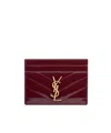 Saint Laurent Cassandre Card Case In Lambskin In Red