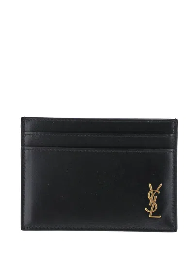 Saint Laurent Logo Cardholder In Black