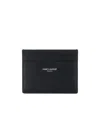 Saint Laurent Black Leather Cardholder In Black