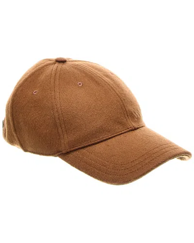 Saint Laurent Logo Cashmere Cap In Sand