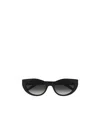 Saint Laurent Logo Cat-eye Frame Sunglasses In Black